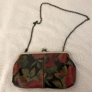 Rose patterned Clutch with removable Chain. Never carried.